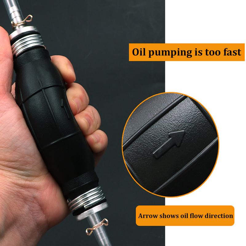 12mm Rubber Aluminum Car Manual Fuel Pump Hand Primer Oil Transfer Pump Petrol Diesel Liquid with Hose and Clamps Kit