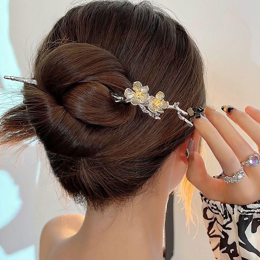 Flower Tassel Hairpin Ancient Style Hair Insert Elegant Hair Sticks  Hanfu