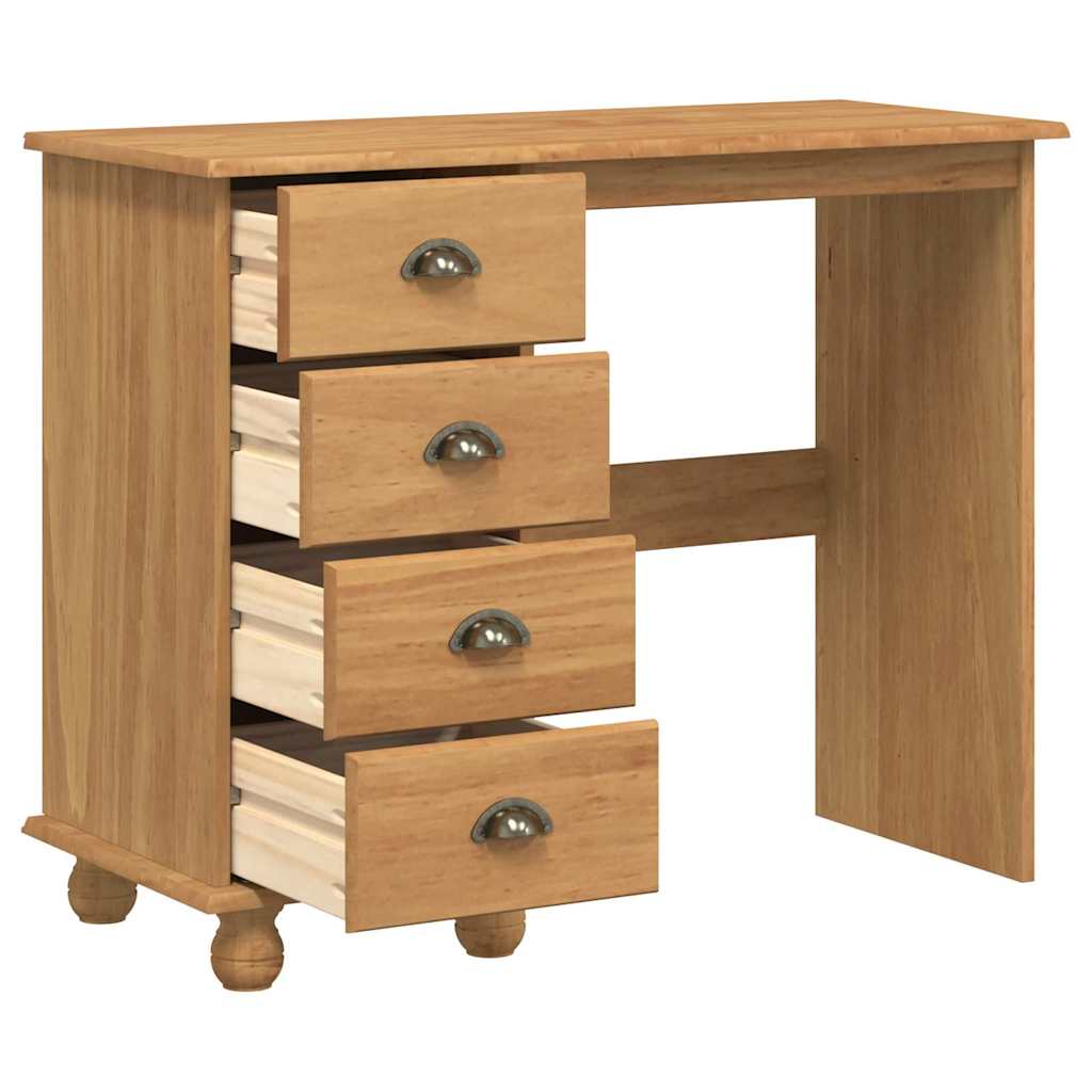 ASKIM Desk Brown 95 x 40 x 75 cm Solid Pine Wood