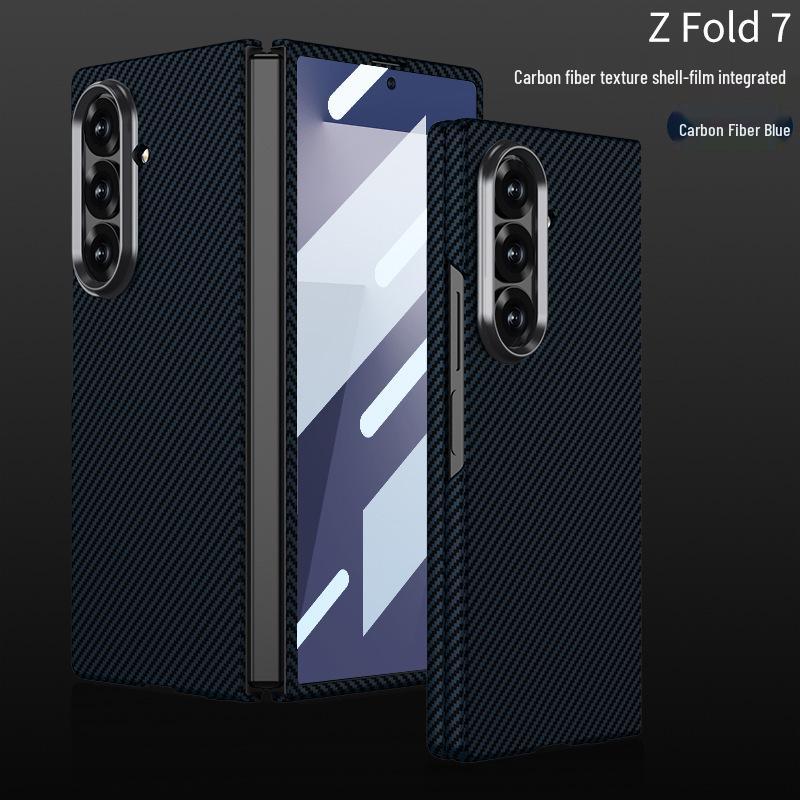 Сверхтонкий защитный чехол с текстурой углеродного волокна для Samsung Z FOLD7 - Однотонный, складной дизайн
