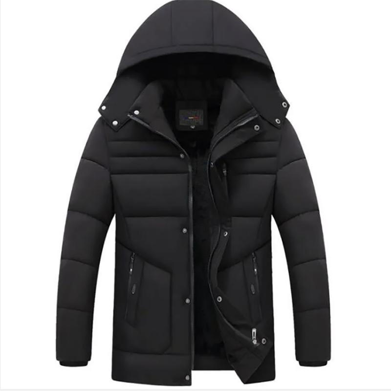 Зимняя пуховая куртка для молодежи и среднего возраста, теплая мужская куртка с бархатной подкладкой на хлопковой подкладке, куртка для папы
