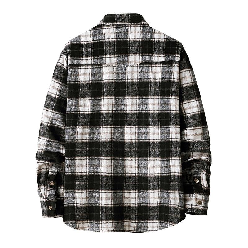 Men's Fashion Plaid Shirts Loose Plus Size Men's Jacket Shirt