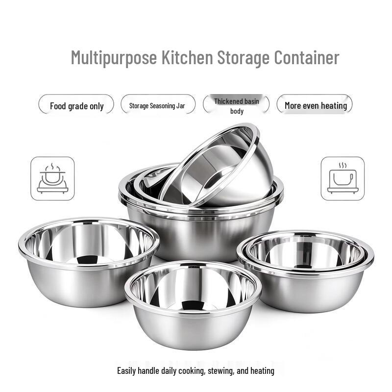 38CM Stainless Steel Multi-Purpose Kitchen Bowl