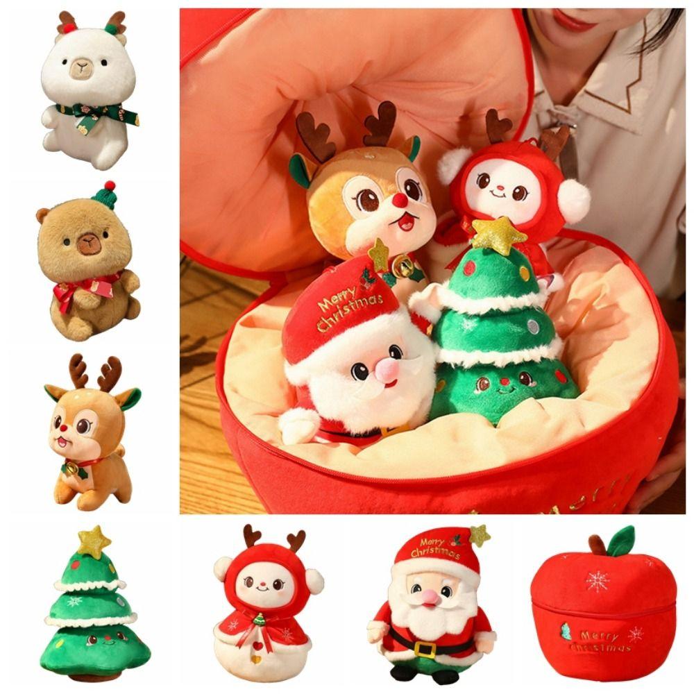 Lovely Christmas Stuffed Plush Toys Christmas Decoration 3D Stuffed Animals Elk Toy  Toddler