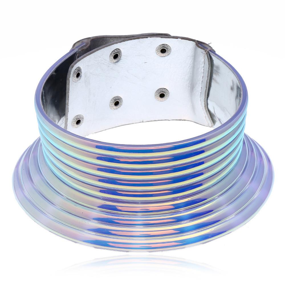 Metal Inspired Folk Choker Necklace With Geometric Design For Festival Wear