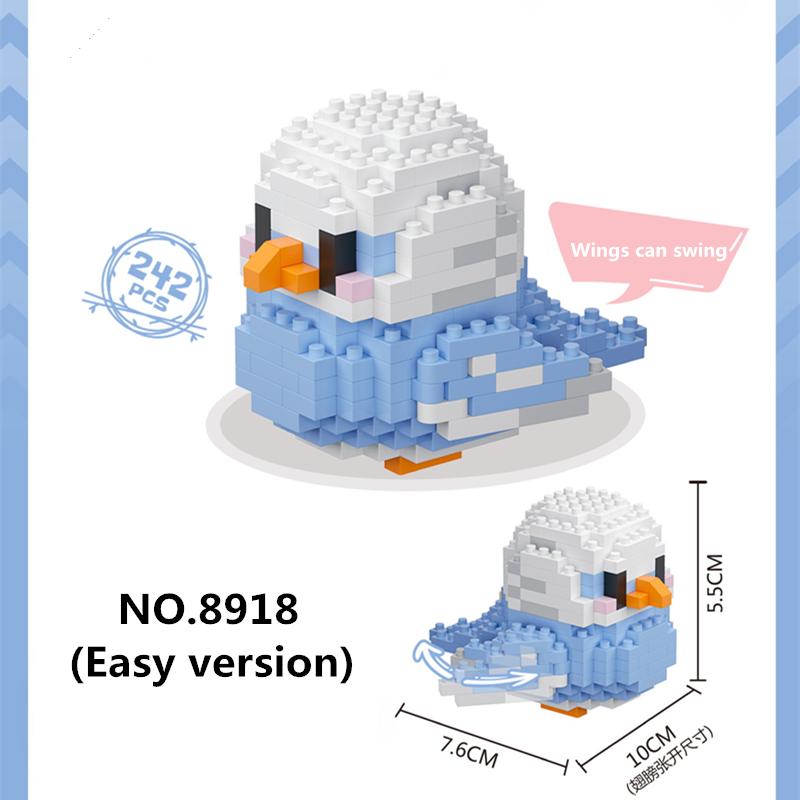 Kawaii Bird Series Micro Partic Building Blocks Cute Colorful Parrot Model DIY Bricks Decor Toys For Children Christmas Gifts