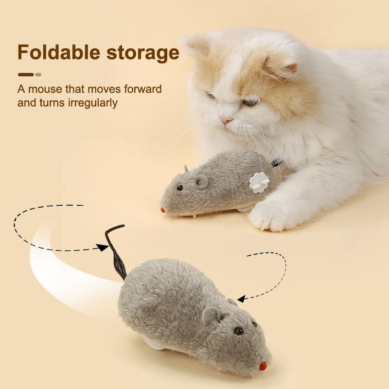 2Pcs Creative Wind Up Mouse Toys Funny Lifelike Plush Mouse Cats Toys Pet Interactive Toys Relieve Boredom Cat Toys Pet Supplies