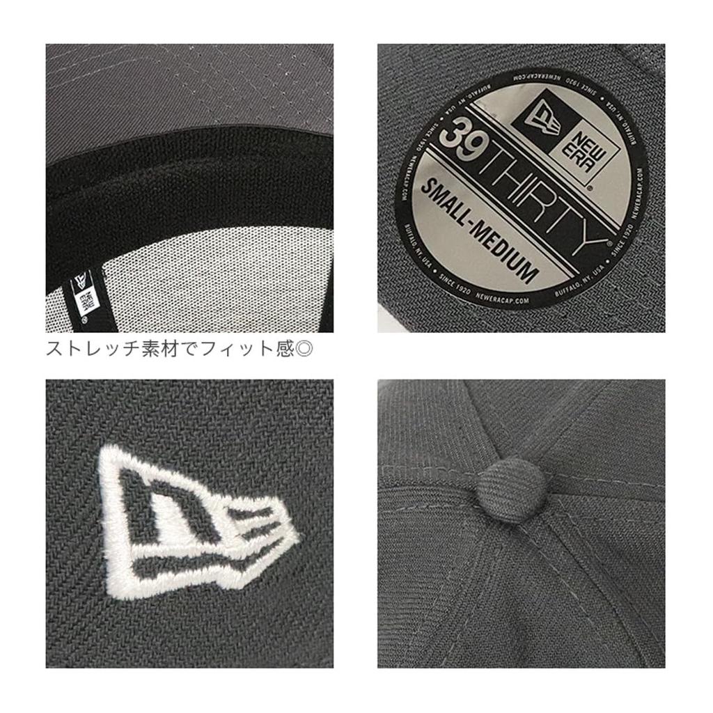 [New Era] Кепка для мужчин и женщин, NewEra 39THIRTY, Однотонная, Шляпа, Бейсболка, Стрейч, Эластичная, Логотип сбоку, Логотип-флаг, Бренд, SM, Черная, [Б/у]