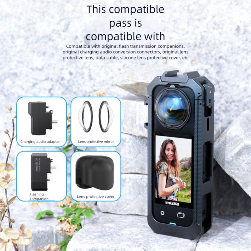 Магнитное основание Защитная рамка Пластик с креплением «холодный башмак» Клетка Быстросъемная Защита от падений Защита кромок для Insta360 X5