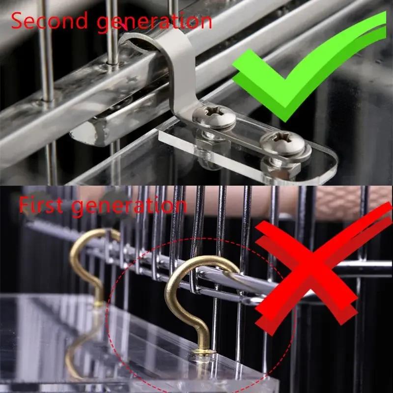 Transparent Acrylic Bird Feeder Parrot Food Box Hanging Feeding Tray Spill-proof Cup Bird Automatic Feeder Bird Cage Accessories