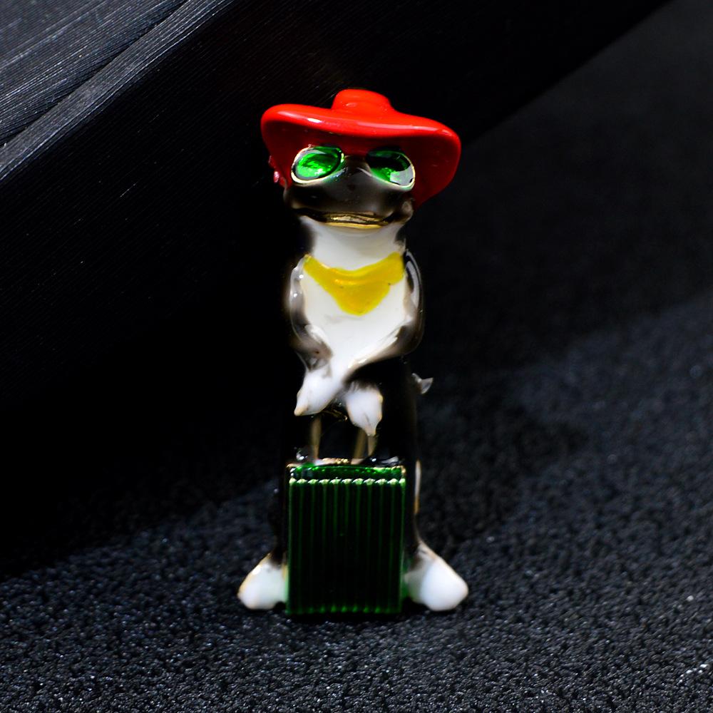 Blucome Alloy Enamel Pins Cute Frog Anime Brooch for Woman Man Suit Hijab Pins Christmas Gifts