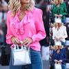 Fashion Ladies Ruffled Frill V Neck T Shirt Long Sleeve Plain Blouse Loose Tops