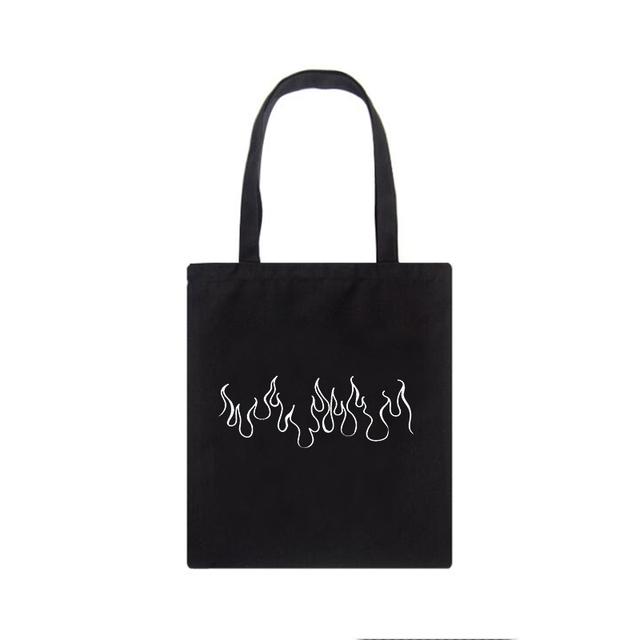 Японская темная сумка-шоппер, готическая холщовая сумка Waves y2k, забавная мультяшная большая вместительная женская сумка Ulzzang, женские сумки на плечо в стиле Харадзюку