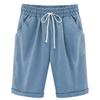 Women's Summer Casual Shorts Solid Color Drawstring Shorts