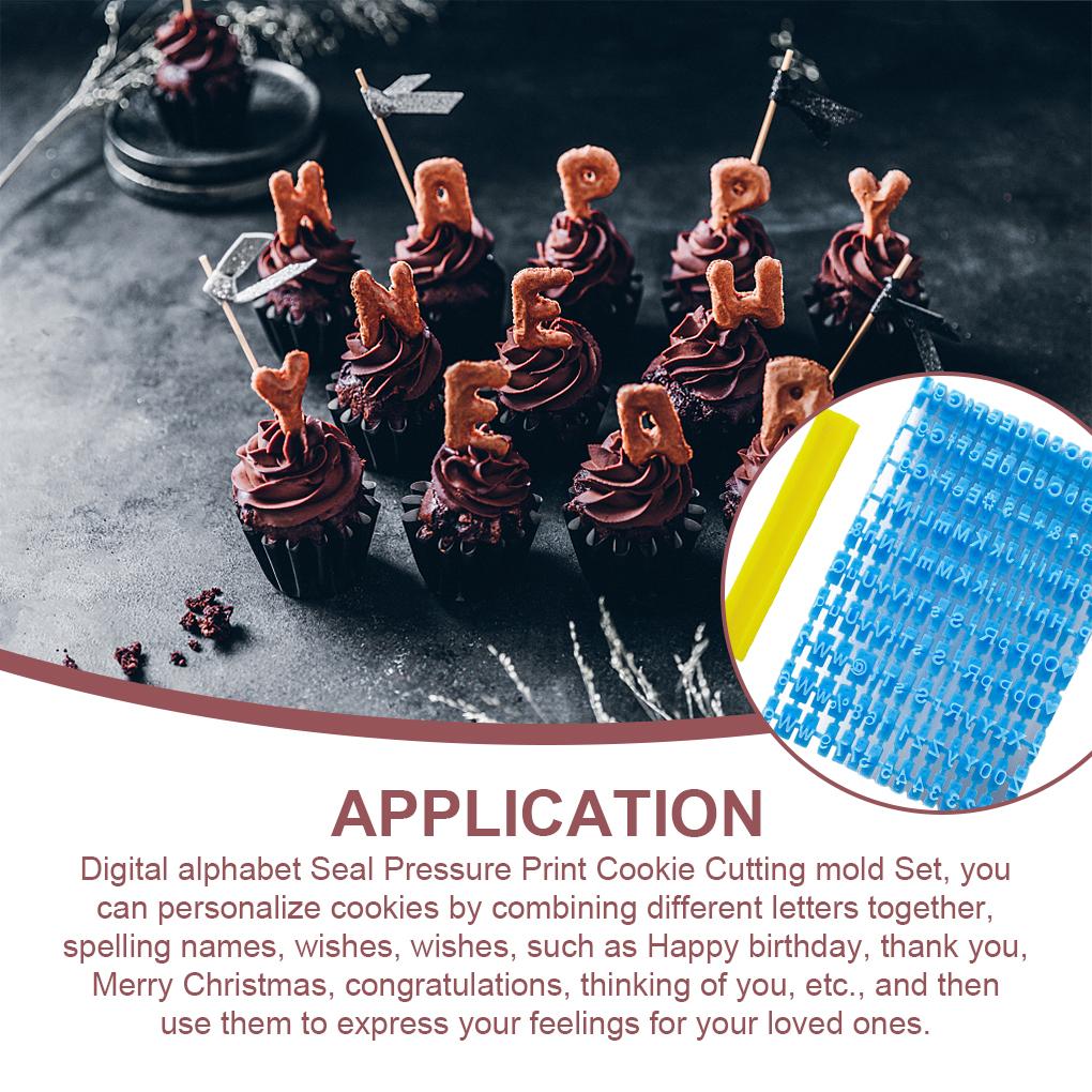 Письменный штамп для выпечки, многоразовые пластиковые трафареты для тиснения, художественные инструменты для рукоделия, печенья, буквенно-цифровой штамп с использованием