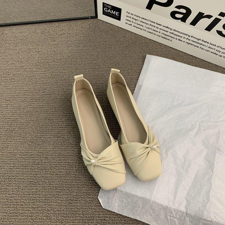 Французские туфли-лодочки с квадратным носком и неглубоким вырезом, весна 2025, новые, легкие как вечерний бриз, нежные, для беременных, с мягкой подошвой, одинарные, популярная женская обувь