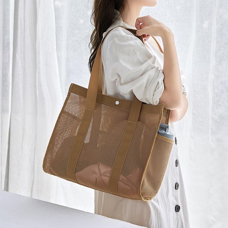 Портативная сетчатая сумка с несколькими карманами для плавания, полиэстеровый ручной пляжный органайзер