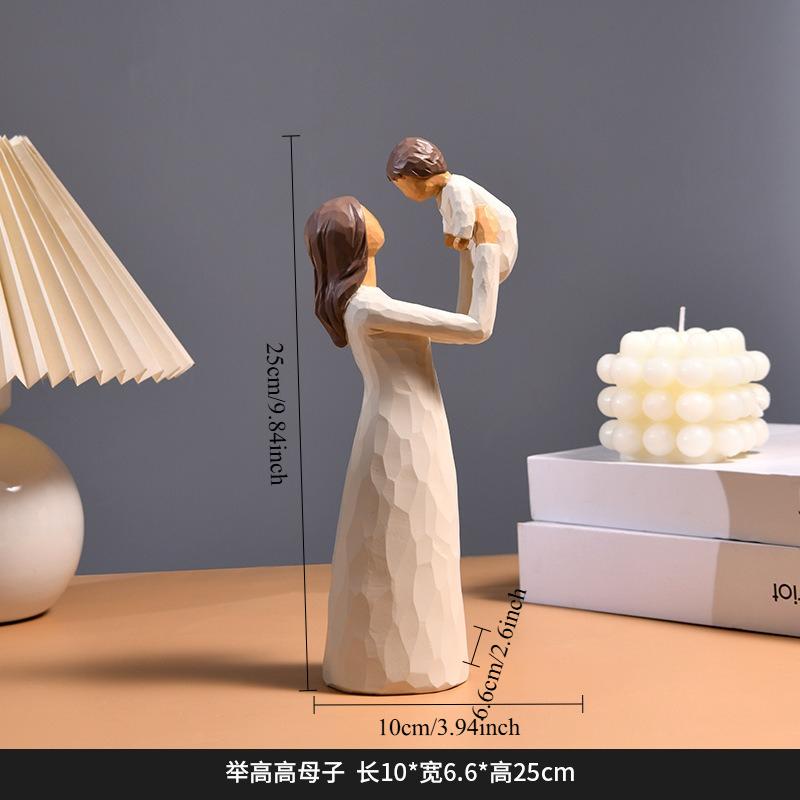 1 шт. Набор смоляных семейных фигурок Элегантный декор для гостиной для винного шкафа Креативная ремесленная скульптура Искусство Подарок для дома