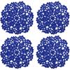 uxcell Fabric Coasters, 4pcs 4" - Cotton Woven Crochet Doilies, Lace Embroidery Cup Mat with Floral Pattern for Wedding Party Decoration (Red)