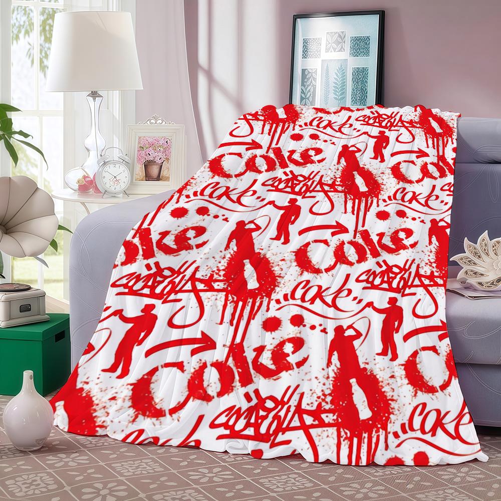 Fashion C-Coca-C-Cola-S Blanket Soft and Skin Friendly For Couch Bed Napping Bedspread All Seasons Comforter