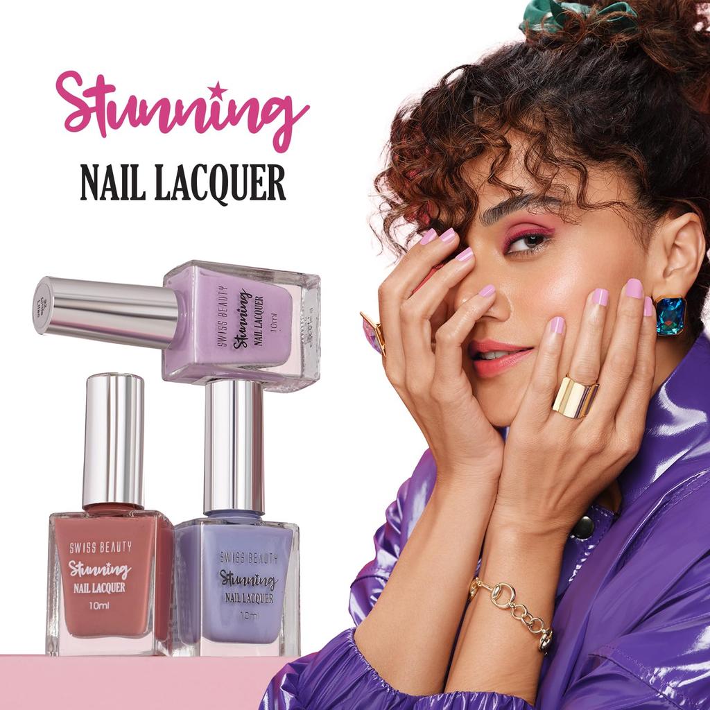 Потрясающий лак для ногтей | Устойчивый к сколам, быстросохнущий лак для ногтей | Высокопигментированный с высоким блеском лак для ногтей | 10 мл