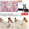 2D Floral Happy Birthday Backdrop Pink Rose Lavender Photography Background
