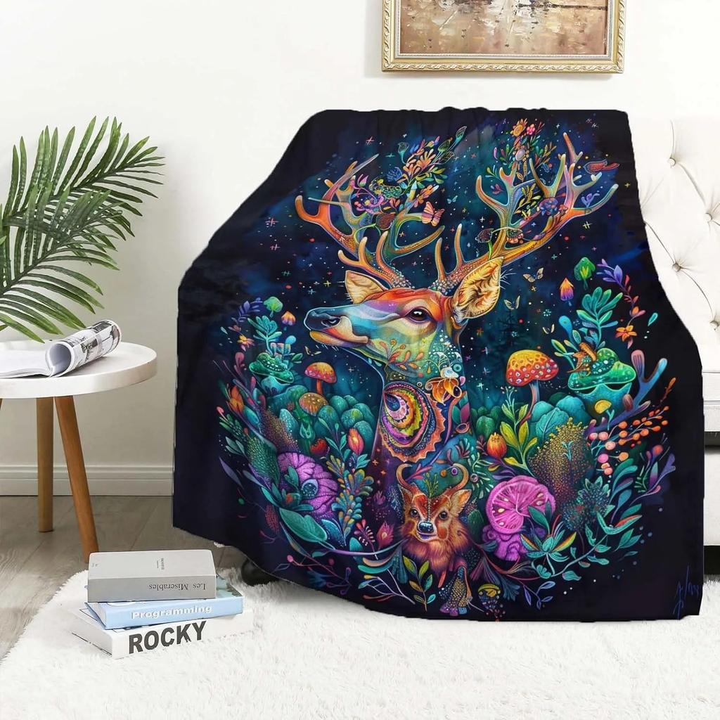 White Tiger Throw Thin Blanket Animals Printed Lightweight for Couch Home Decor Gift for Lion Tiger Elk Bears Dogs Cats Lovers