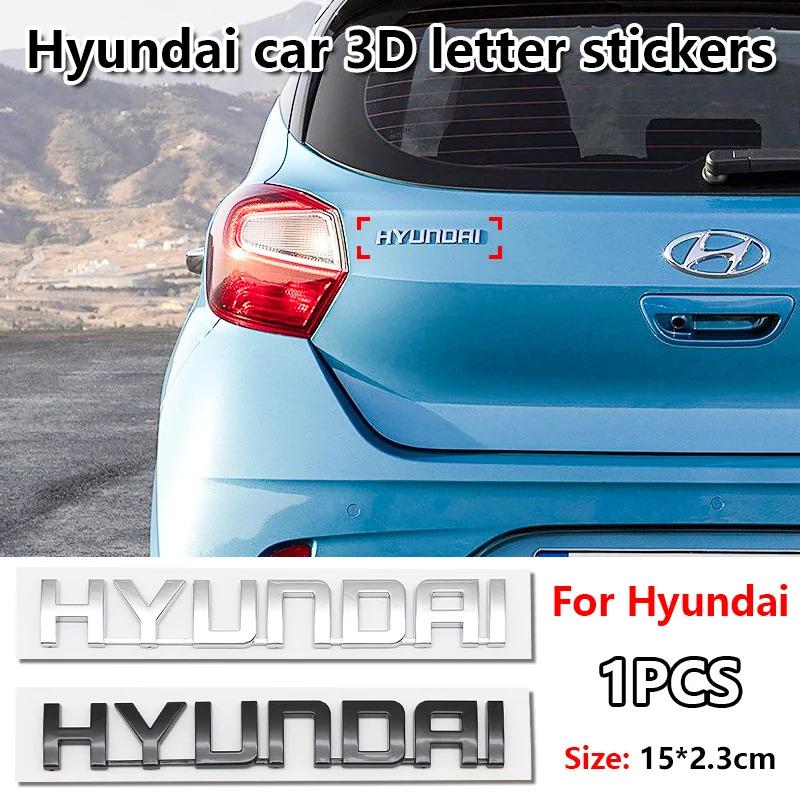 3D ABS Logo Letters For Hyundai Accent Santafe Sonata IX35 I20 I30 Azera Car Sticker Accessory Car Trunk Fender Side Badge Decal TT31