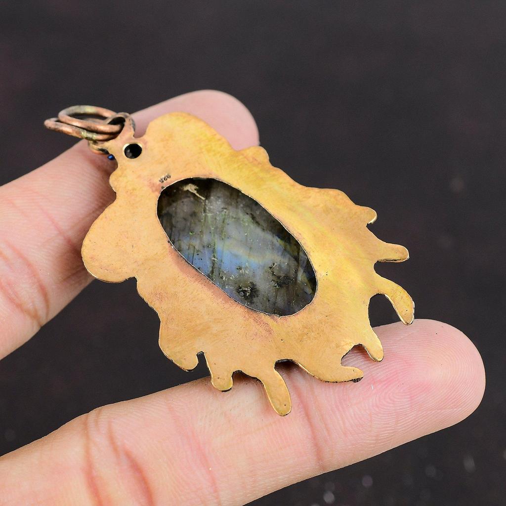 Labradorite Pendant Tanzanite Quartz Pendant Copper Pendant Handmade Jewelry Gemstone Pendant Anniversary Gift Copper Jewelry Healing Stone