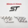 1 шт. Высококачественный металлический значок с логотипом букв ST Наклейки 3D на кузов или багажник автомобиля Подходит для F0cus ST Аксессуары для стайлинга автомобиля Наклейки