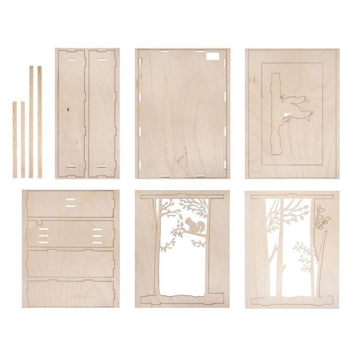 Cadre DIY en bois 3D Forêt de Noël 20 x 30 x 6,6 cm