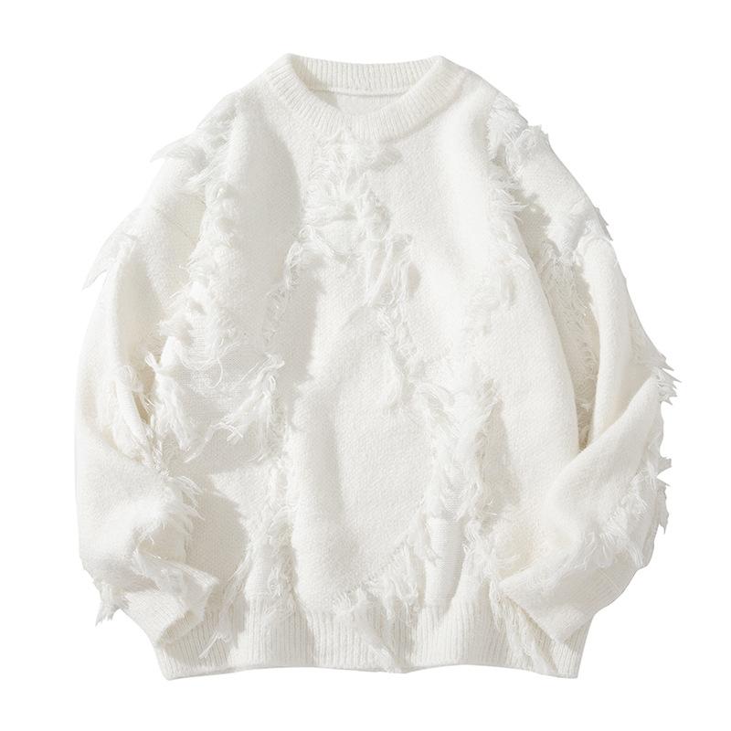 Свитер с круглым вырезом Мужской Осенне-зимний Пуловер Нитки Модный Бренд Свободный Базовый Вязаный Свитер Топ