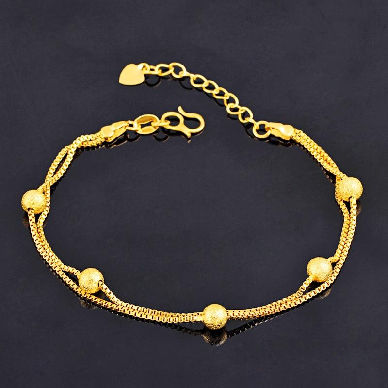 Fashion 14K Gold Bracelet for Women Wedding Engagement Fine Jewelry Luxury Watch Chain Bracelet Not Fade Fine Jewelry Gifts