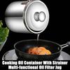 Filter Oil Pot Bacon Grease Saver Container with Fine Mesh Strainer