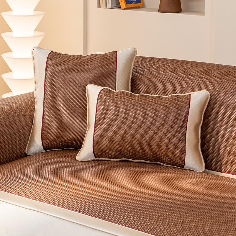 Natural Rattan Mat Sofa Mat Summer New Non-Slip Seat Cushion Summer Ice Mat Solid Wood Sofa Cover