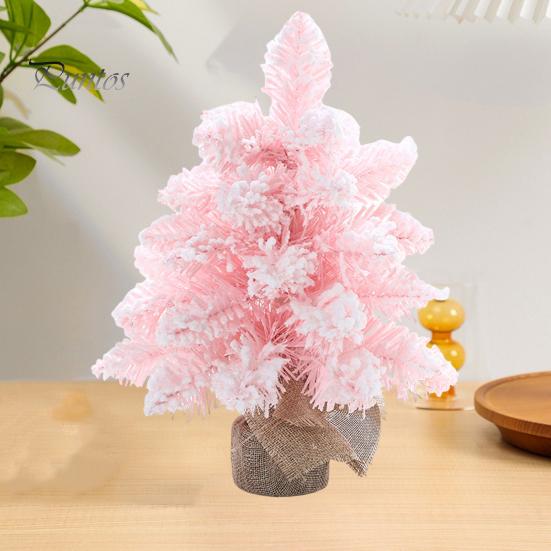 Настольная мини-елка, искусственный снег, флокированное рождественское украшение, зимнее очарование, рождественское украшение для домашнего декора рабочего стола