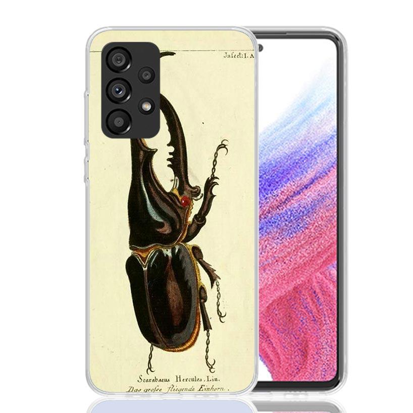 Научный чехол для телефона с изображением жуков и пчел для Samsung Galaxy A17 A16 A14 A15 A13 A57 A56 A54 A55 A53 A37 A36 A34 A35 A33 A26