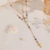 Cross Necklace Multilayer Geometric Pendant With Rhinestones For Women