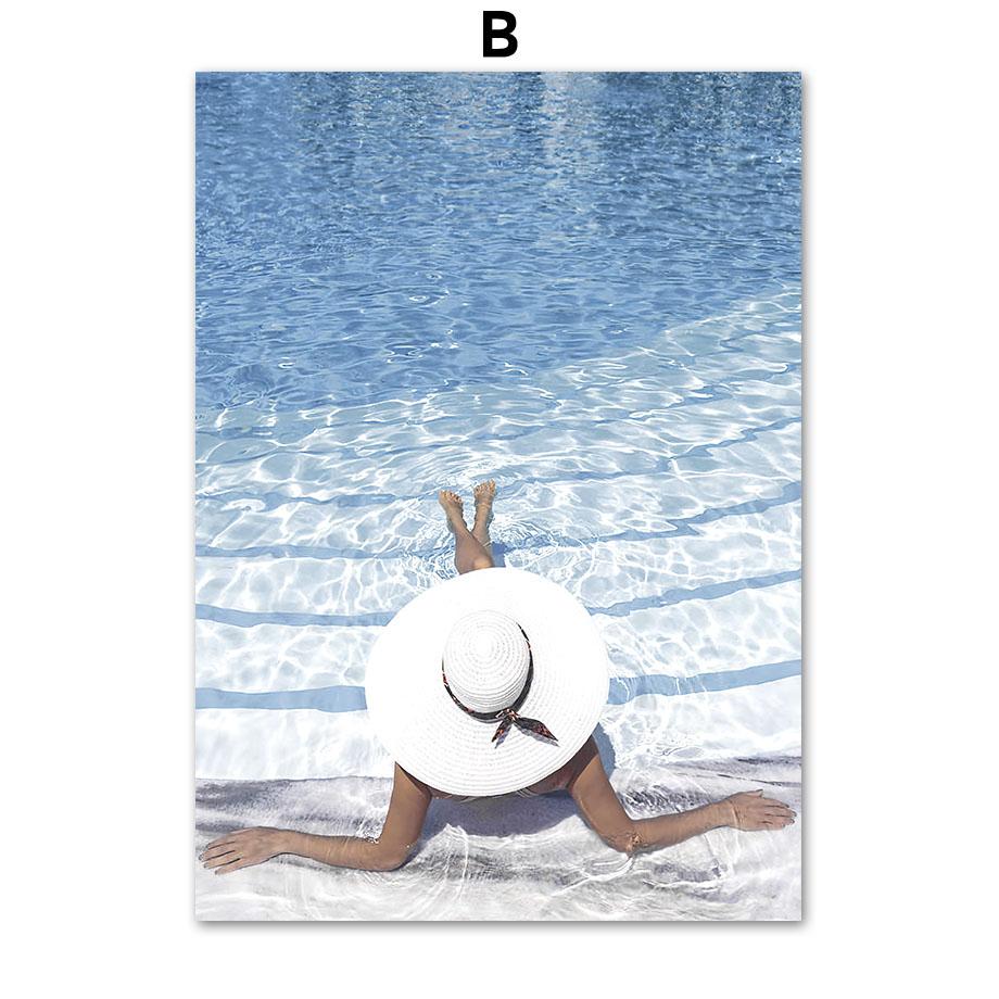 Голубая роза, океан, пляжный велосипед, морская звезда, маяк, постеры и принты, настенная живопись на холсте для гостиной, декоративные фотографии