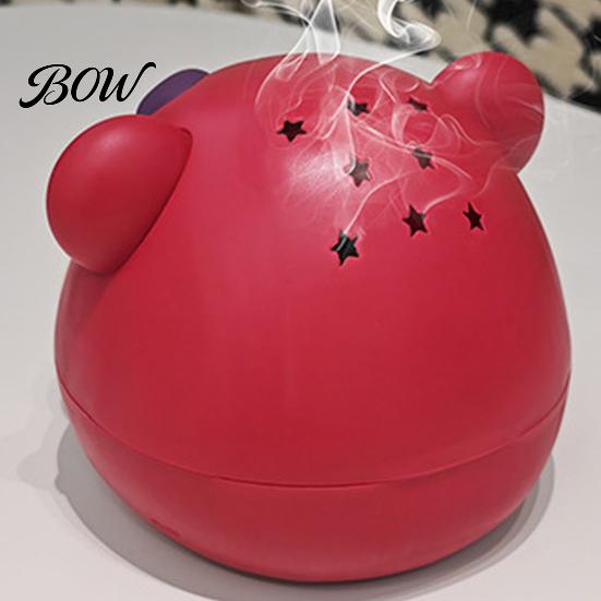 Indoor Outdoor Mosquito Coil Stand Pink Bear Box, Fireproof Incense Burner, Decorative Repellent Case Holder for Home Office Box