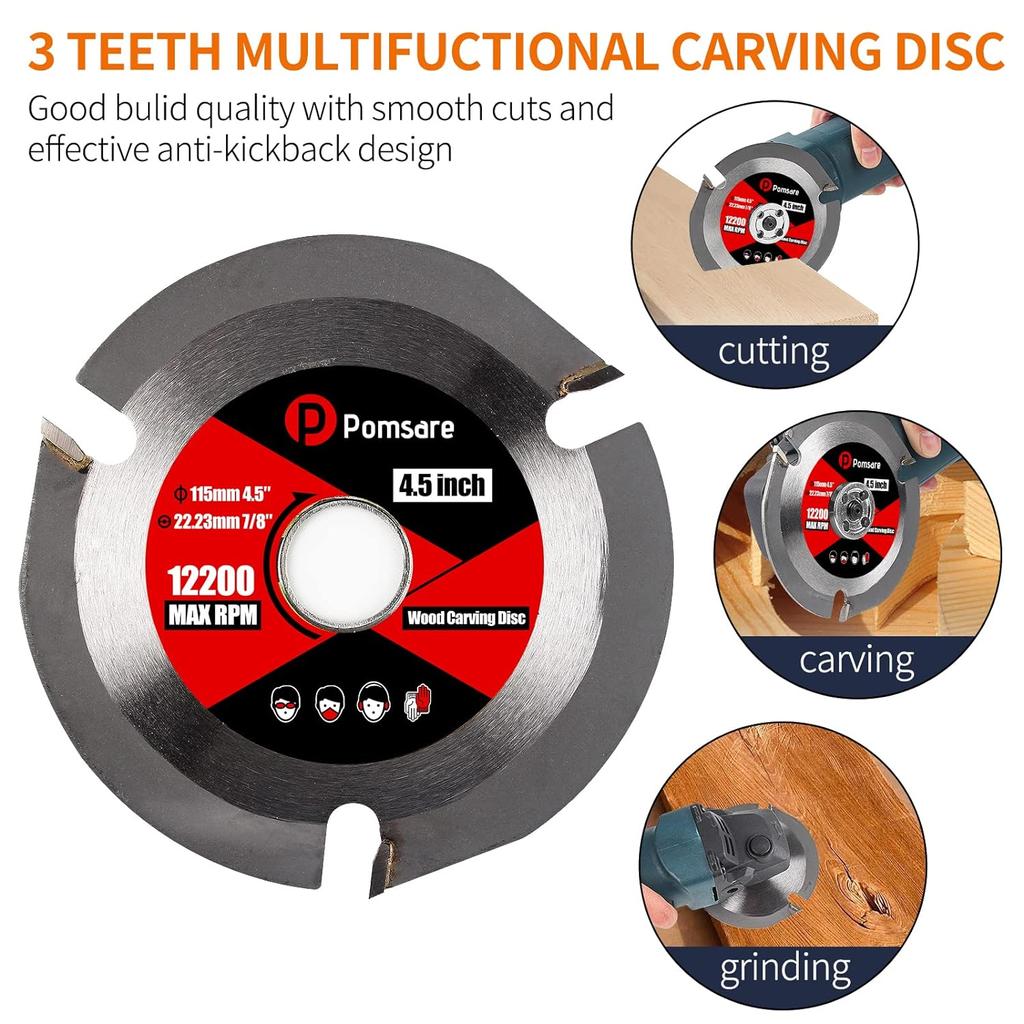 Дисковый шлифовальный круг для резьбы по дереву, Насадки для угловой шлифовальной машины. Режущий диск для обработки древесины.