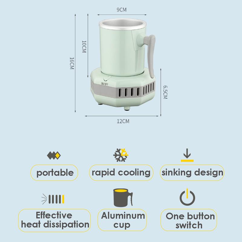 Портативная охлаждающая чашка для быстрого охлаждения, мини-нагревательная чашка, 110 В/220 В, ледяной охладитель, нагреватель, подходит для домашнего офиса, горячие и холодные варианты
