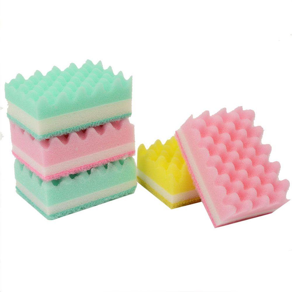 Color Random 5 Piece/Pack Household Home Essential Wave Sponge Kitchen Cleaning Tool Washing Sponge
