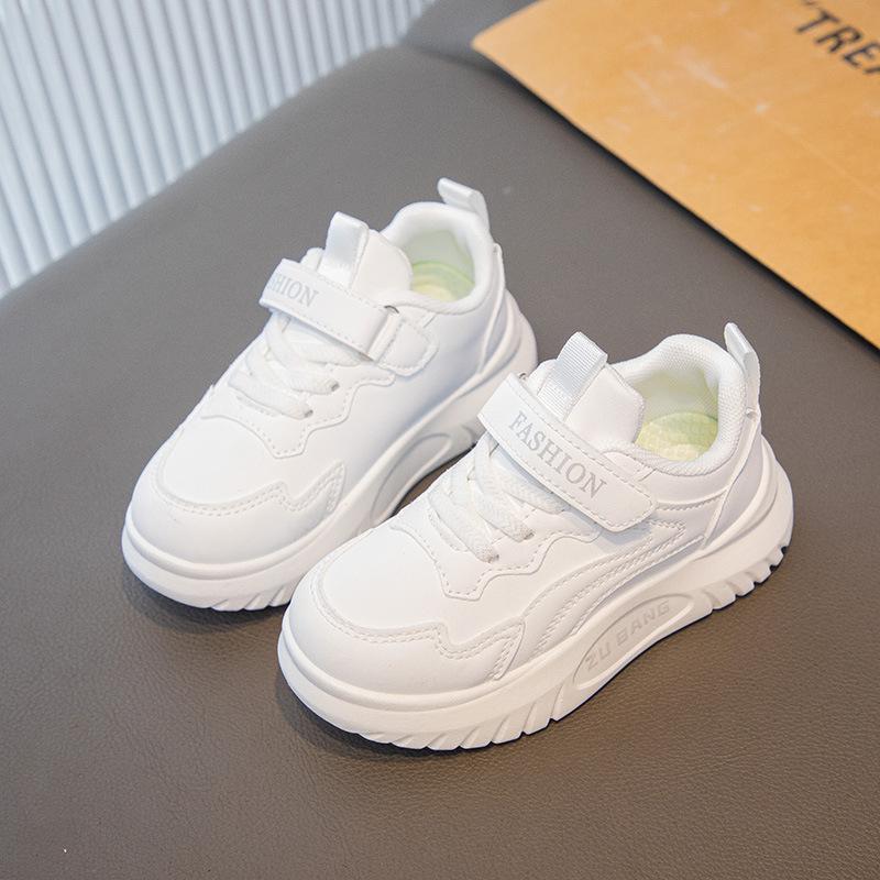 Girls' Sports Shoes 2025 Spring and Autumn New Children's Dad Shoes Leather Board Shoes Boys Breathable Casual Running Shoes