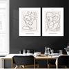 Decorative Pictures For Living Room Home Decor Scandinavian Abstract Line Canvas Painting Print Women Body Kiss Wall Art