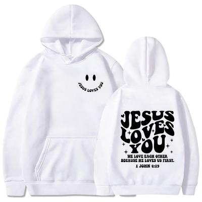 Иисус любит тебя двухсторонние толстовки с принтом High Street Fashion оверсайз толстовки мужские и женские высококачественные винтажные толстовки Sudaderas