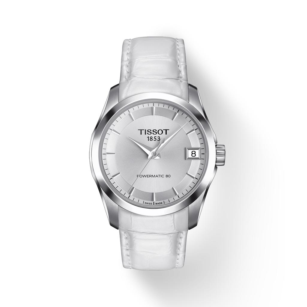 Tissot Мужские модные часы с кожаным ремешком и серебристым циферблатом T035.207.16.031.00