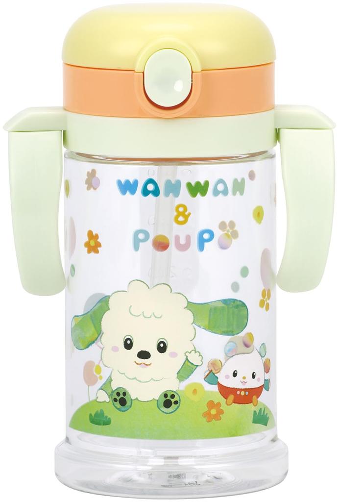 Skater Baby Straw Mug with Foldable Handle and Shoulder Suitable for Ages 1 Year and Inai Inai Baa 25 Strap, 2-Way Design, 370ml, Up, (Peek-a-Boo)