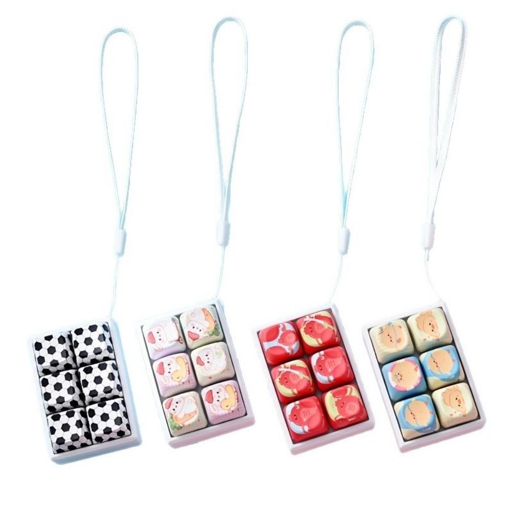 Clicky Button Keyboard Fidget Keychain Football Pattern Finger Keyboard Pendant Daily Use
