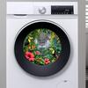 Creative Decorative Wall Sticker Self-Adhesive Fadeless Unique Pattern for Balcony Washing Machine Laundry Room Decoration